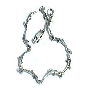 Sterling Silver Elongated Dolphin Link Bracelet