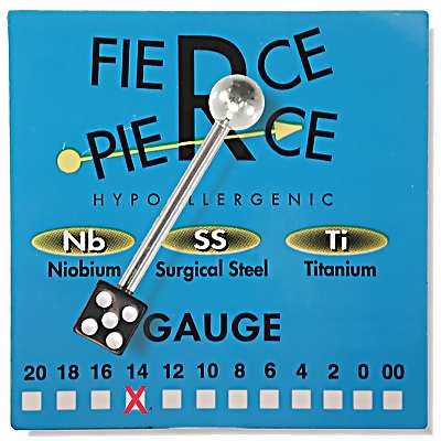 Red or Blue Dice Bead Barbell - 14G/15mm-LG/5mm-BL 316L Surgical Steel Body Jewelry