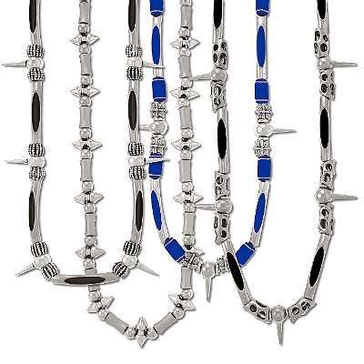New Industrial Tribal Spiked Necklaces With Black Accents