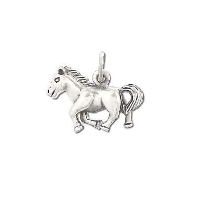 925 Sterling Silver Galloping Horse Pendant