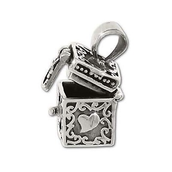 Sterling Silver Hand-Made Heart And Vine Prayer Box