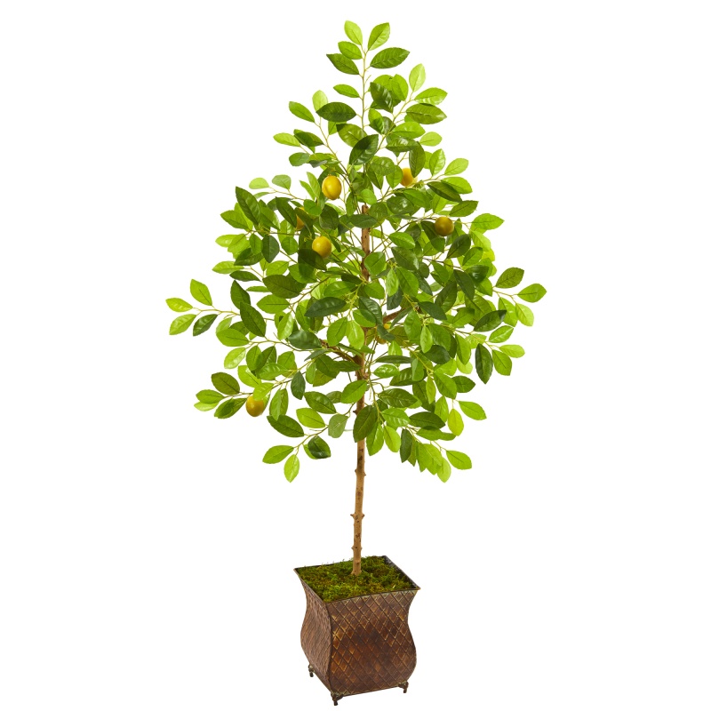 54” Lemon Artificial Tree In Decorative Planter