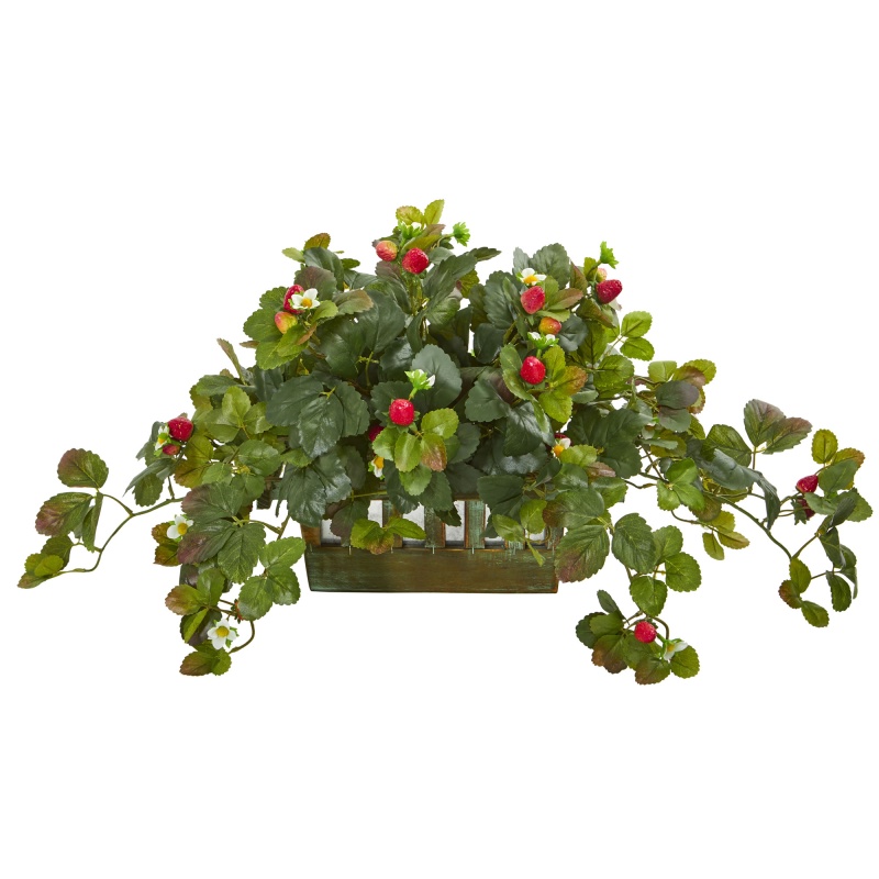 Strawberry Artificial Plant In Decorative Planter