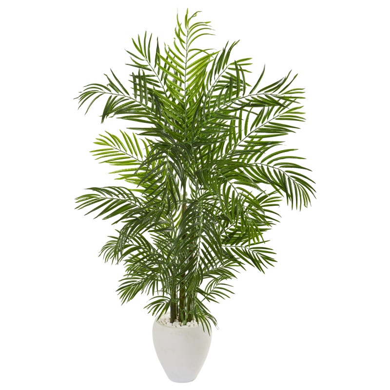 64” Areca Palm Artificial Tree in White Planter
