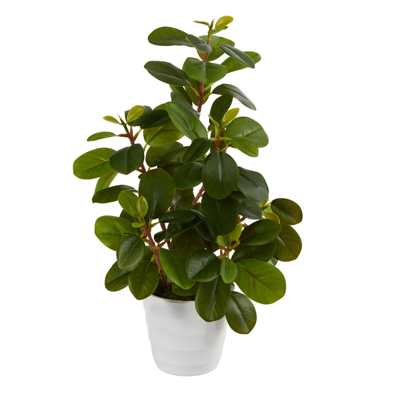16” Peperomia Artificial Plant In Decorative Planter