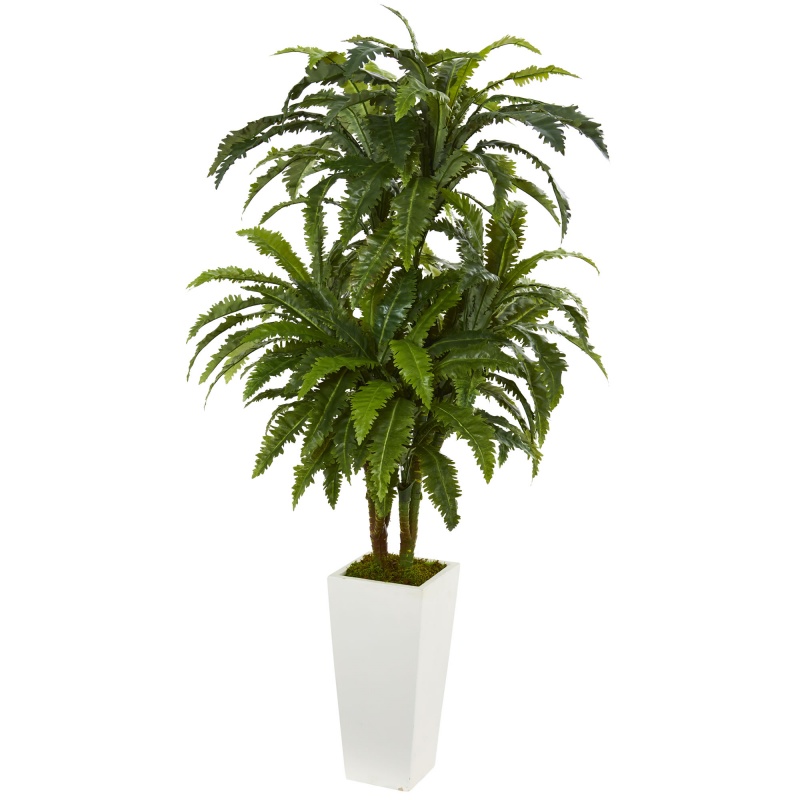 Marginatum Artificial Plant In White Tower Vase