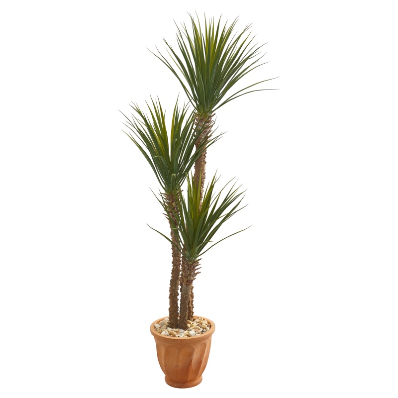 65” Yucca Rostrara Artificial Tree In Terra Cotta Planter