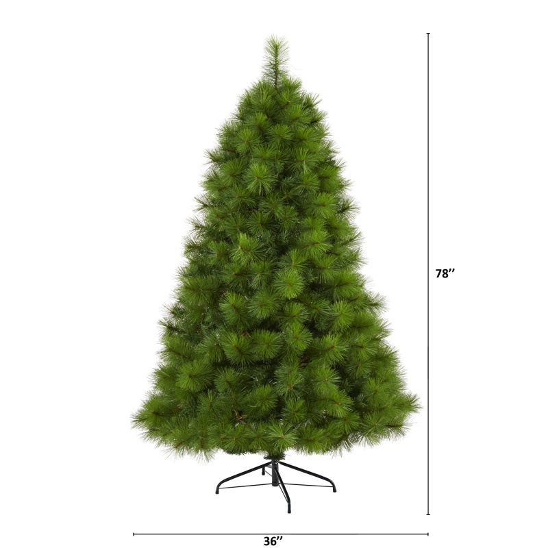 6.5’ Green Scotch Pine Artificial Christmas Tree With 350 Clear Led Lights
