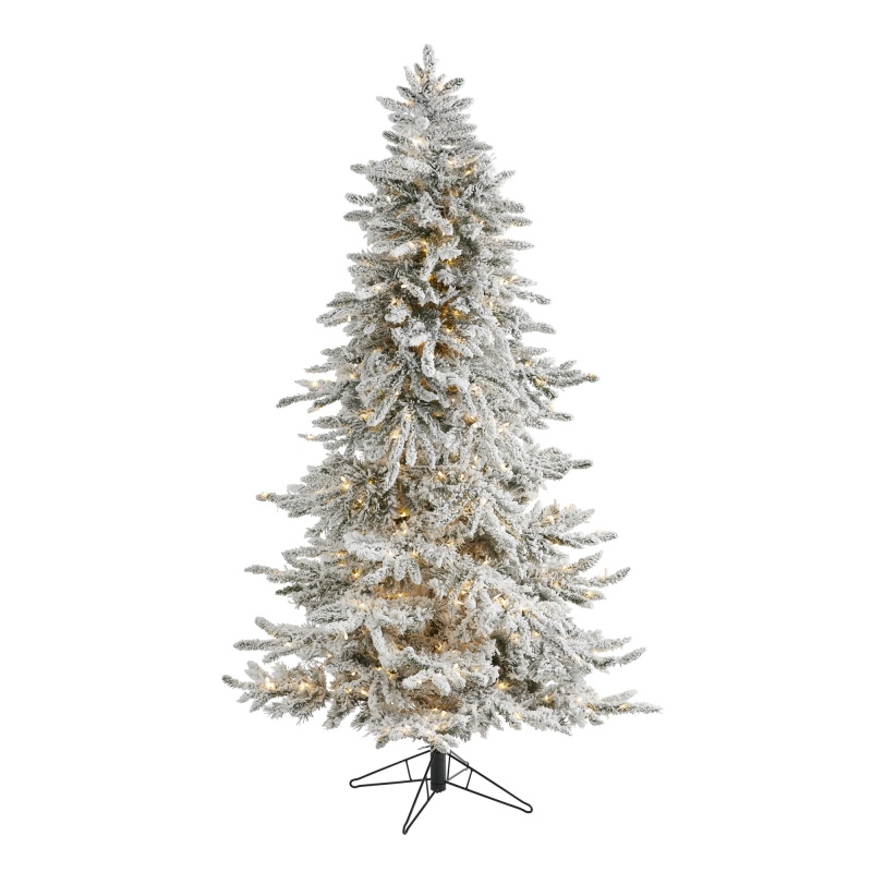 6.5' Flocked Grand Northern Rocky Fir Artificial Christmas Tree