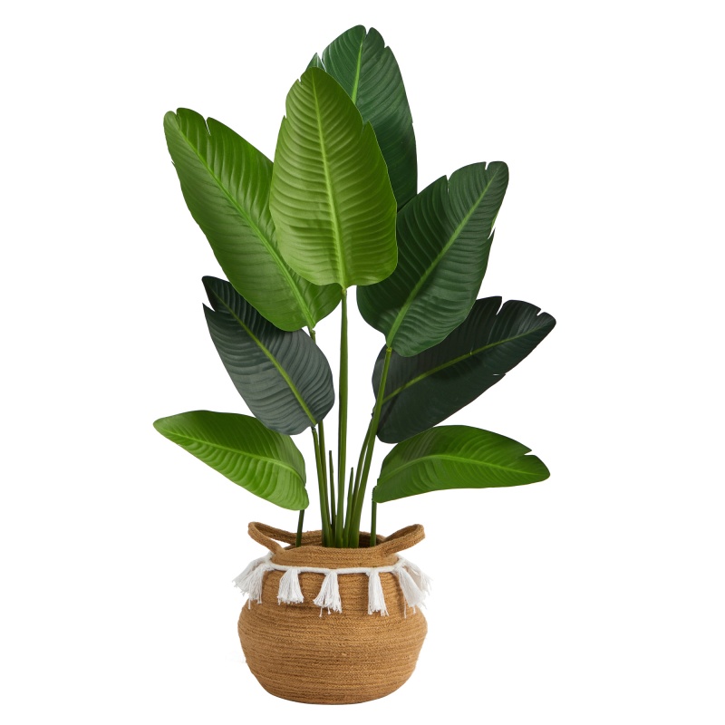 4’ Travelers Palm Artificial Tree with Woven Planter