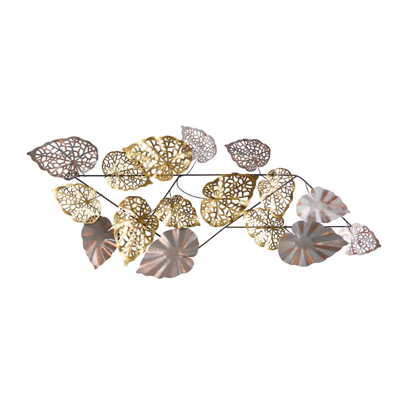 5.5’ X 2’ Scattered Metal Leaves Wall Art Decor