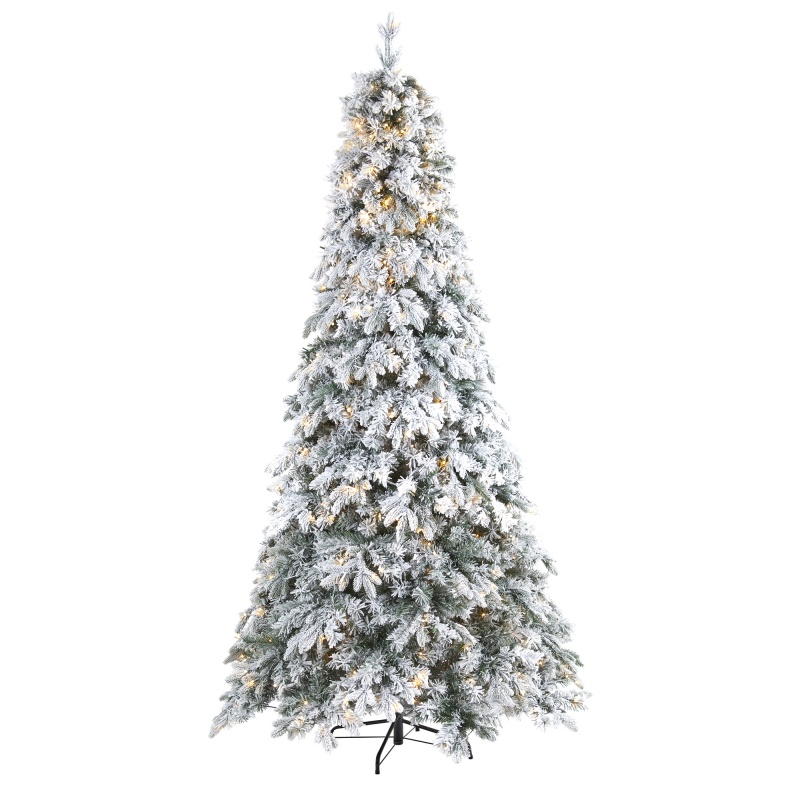 8' Flocked Vermont Mixed Pine Artificial Christmas Tree