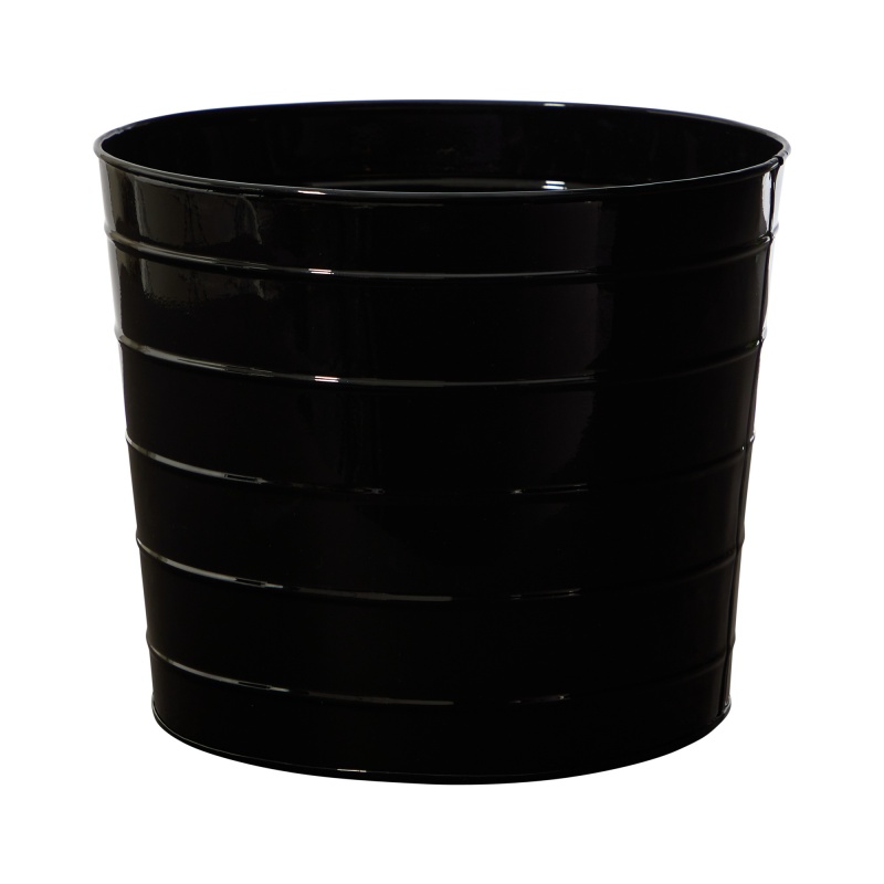 12” Farmhouse White Metal Ribbed Planter