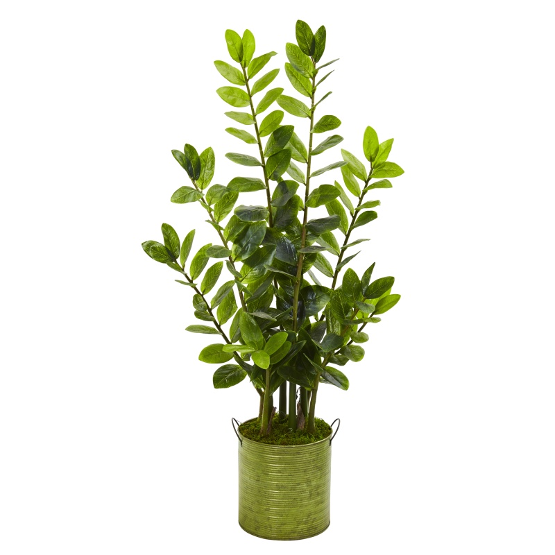 38” Zamioculcas Artificial Plant In Green Planter
