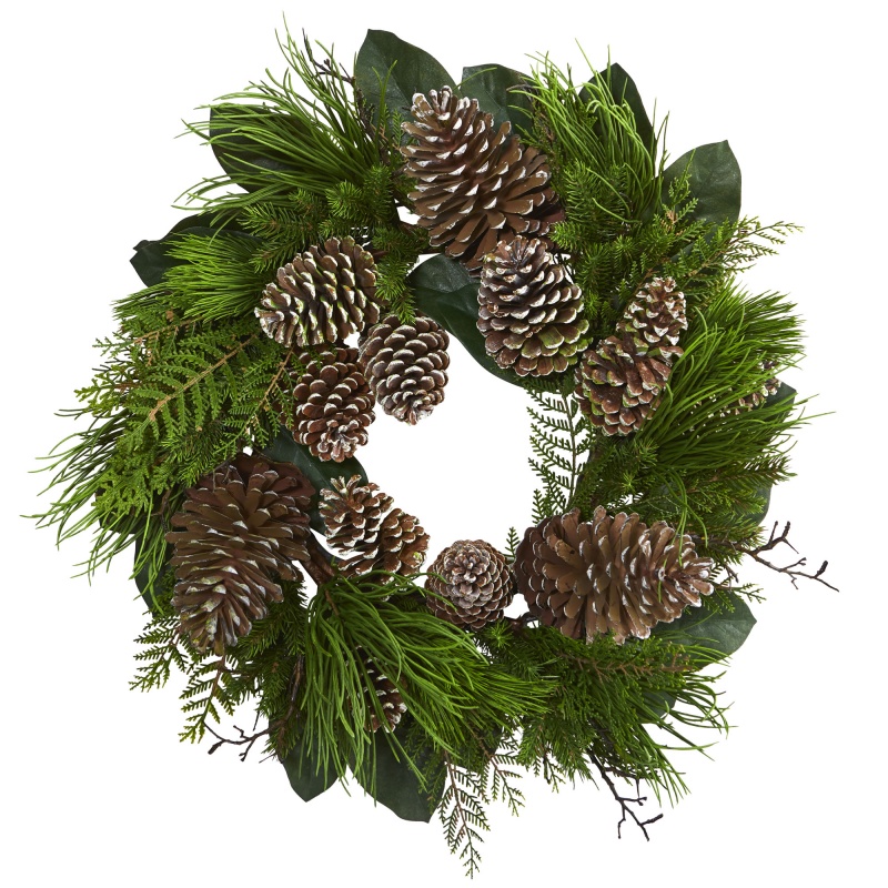 28” Pine Cone And Pine Wreath