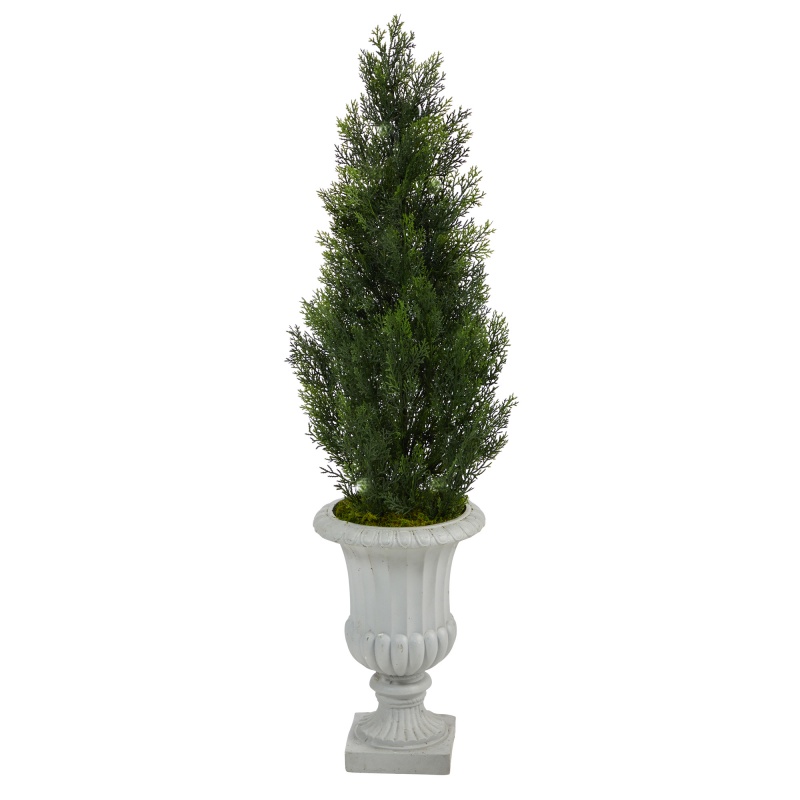 46” Mini Cedar Artificial Pine Tree in Decorative Urn