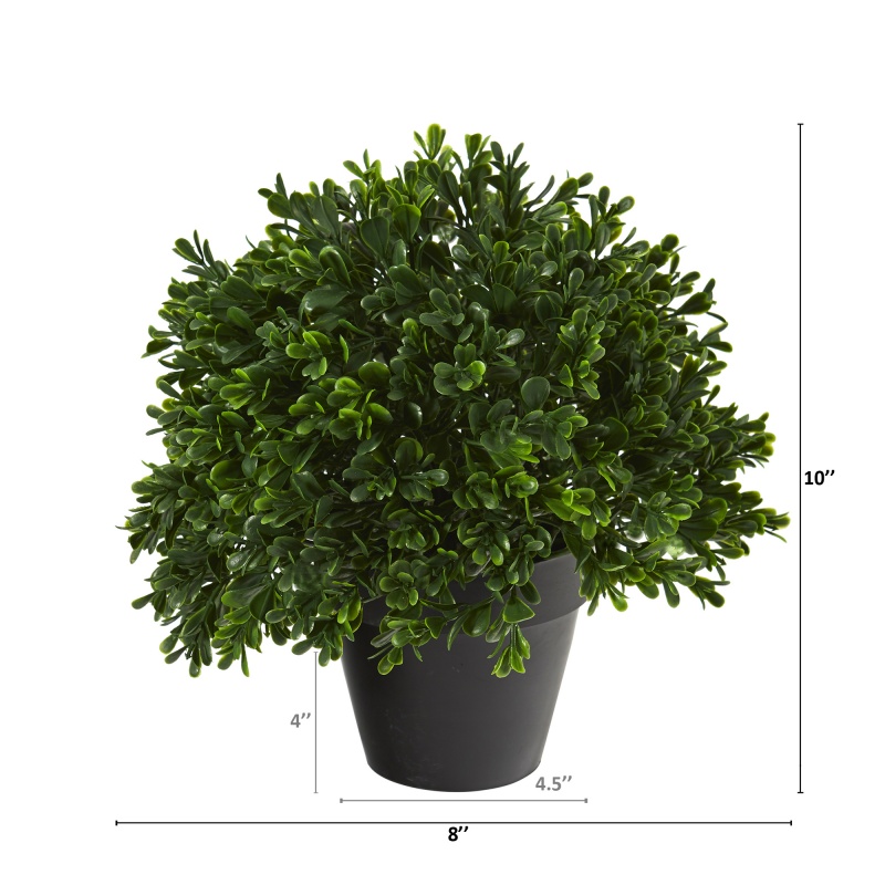 10” Boxwood Topiary Artificial Plant Uv Resistant (Indoor/Outdoor)