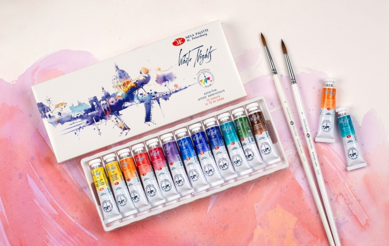White Nights® Watercolor St.Petersburg Extra Fine Set Tube 12 X 10Ml Iws Recommended Professional Artist St.Petersburg
