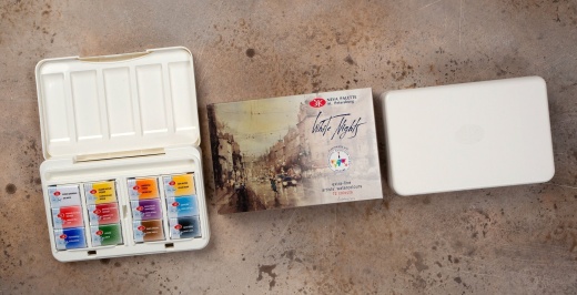 12 Watercolor Paint White Nights® Travel Set Iws Full Pan Palette