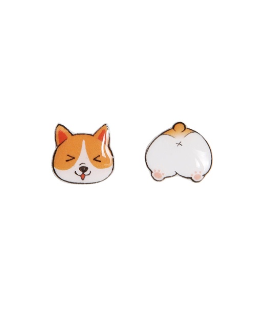 Lovely Asymmetrical Corgi/Shiba Ear Studs