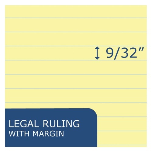 Roaring Spring Recycled Legal Pad, Wide/Legal Rule, 40 Canary-Yellow 8.5 X 11 Sheets, Dozen