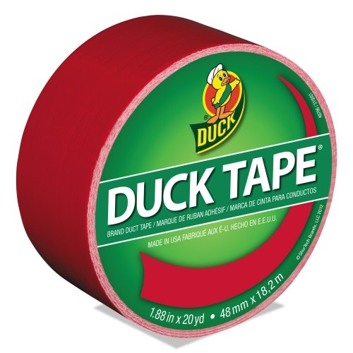 Duck Colored Duct Tape, 3" Core, 1.88" X 20 Yds, Red