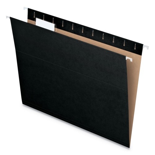 Pendaflex Colored Hanging Folders, Letter Size, 1/5-Cut Tab, Black, 25/Box