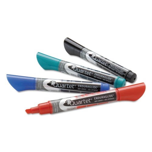 Quartet Enduraglide Dry Erase Marker, Broad Chisel Tip, Assorted Colors, 4/Set