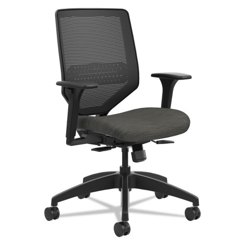 Hon Solve Series Mesh Back Task Chair, Supports Up To 300 Lb, 16" To 22" Seat Height, Ink Seat, Black Back/Base