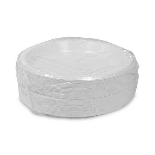 Pactiv Meadoware Impact Plastic Dinnerware, Plate, 10.25" Dia, White, 500/Carton