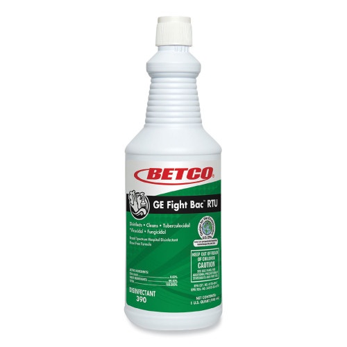 Betco Ge Fight Bac Rtu Disinfectant, Fresh Scent, 32 Oz Bottle, 12/Carton