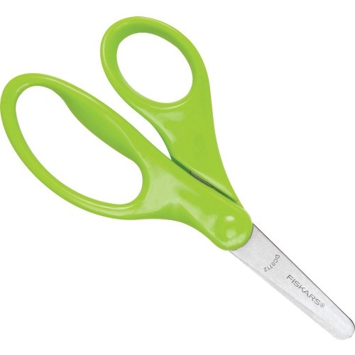 Fiskars Kids/Student Scissors, Rounded Tip, 5 Long, 1.75 Cut Length,  Assorted Straight Handles