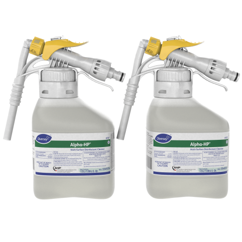 Diversey Alpha-Hp Multi-Surface Disinfectant Cleaner, Citrus Scent, 1.5 L Rtd Spray Bottle, 2/Carton
