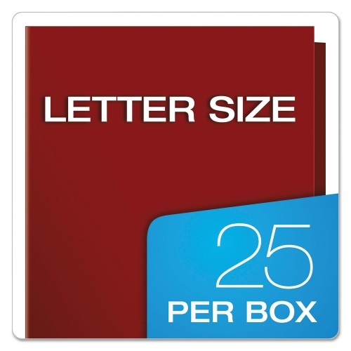 Oxford High Gloss Laminated Paperboard Folder, 100-Sheet Capacity, Crimson, 25/Box