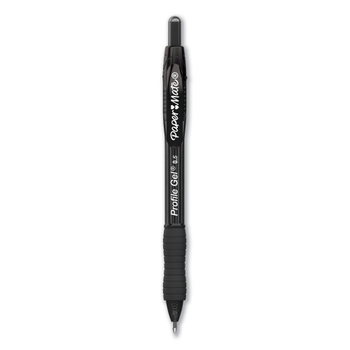 Paper Mate Profile Gel Pen, Retractable, Fine 0.5 Mm, Black Ink, Translucent Black Barrel, 36/Pack