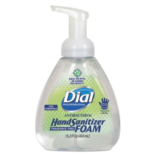 Dial Antibacterial Foaming Hand Sanitizer, 15.2 Oz Pump Bottle, 4/Carton