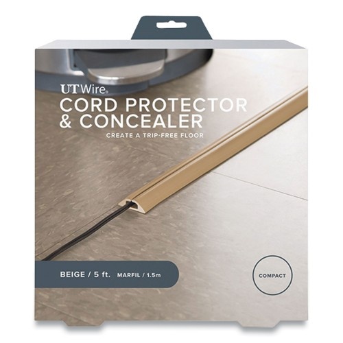 UT Wire Cord Protector and Concealer, 2.6 x 5 ft, Gray