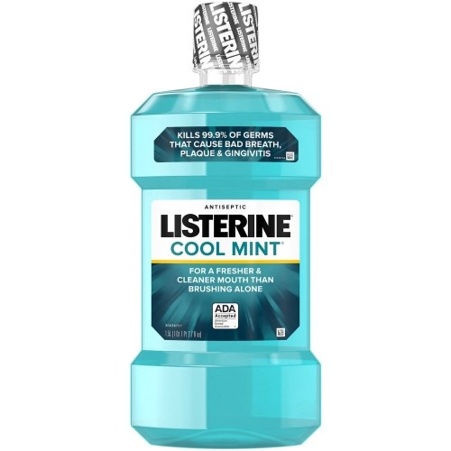 Listerine Cool Mint Antiseptic Mouthwash For Bad Breath - 1.5 L - Blue