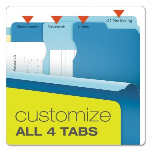 Pendaflex Divide It Up File Folders, 1/2-Cut Tabs, Letter Size, Assorted, 12/Pack