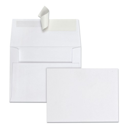 Quality Park Greeting Card/Invitation Envelope, A-2, Square Flap, Redi-Strip Adhesive Closure, 4.38 X 5.75, White, 100/Box