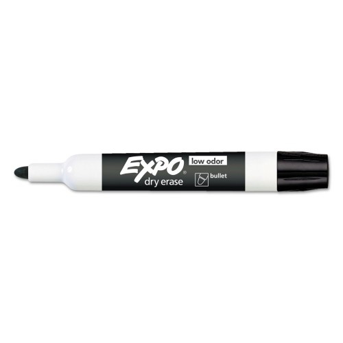 Expo Low-Odor Dry-Erase Marker, Medium Bullet Tip, Black, Dozen