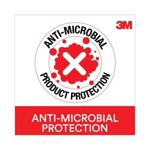 3M Antimicrobial Foam Mouse Pad Wrist Rest, Nonskid Base, Black