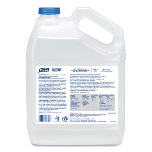 Purell Foodservice Surface Sanitizer, Fragrance Free, 1 Gal Bottle, 4/Carton
