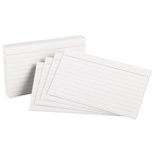 Oxford Ruled Index Cards, 3 X 5, White, 100/Pack