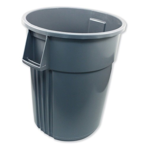 Impact Advanced Gator Waste Container, Round, Plastic, 55 Gal, Gray
