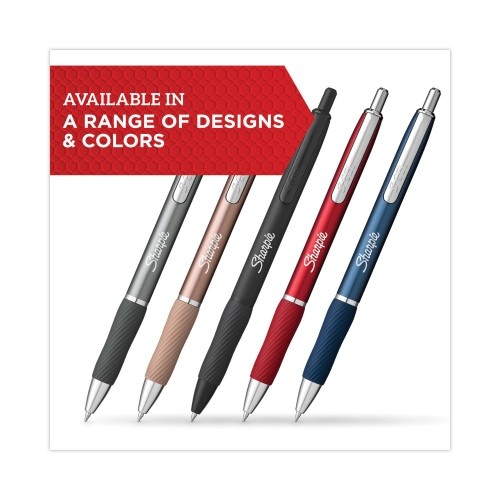 Sharpie S-Gel Fashion Barrel Gel Pen, Retractable, Medium 0.7 mm, Black Ink, Pearl White Barrel, Dozen