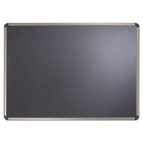 Quartet Prestige Euro-Style Embossed Foam Bulletin Board, 48 X 34.44, Black Surface, Euro Titanium Aluminum Frame