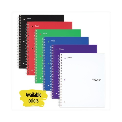 Five Star Wirebound Notebook With Two Pockets, 1-Subject, Medium/College Rule, Randomly Assorted Cover Color, 11 X 8.5 Sheets