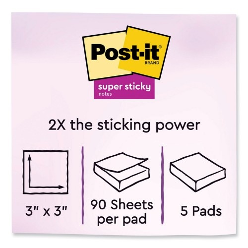 Post-It Self-Stick Notes, 3" X 3", Saffron Red, 90 Sheets/Pad, 5 Pads/Pack