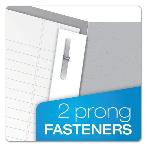 Oxford Twin-Pocket Folders With 3 Fasteners, Letter, 1/2" Capacity, Gray, 25/Box